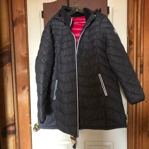 Noize mens puffer. Gray with red lining. Small tear as pictured